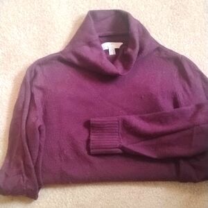 Addition Elle mock neck sweater 10% cashmere blend wine burgundy X
